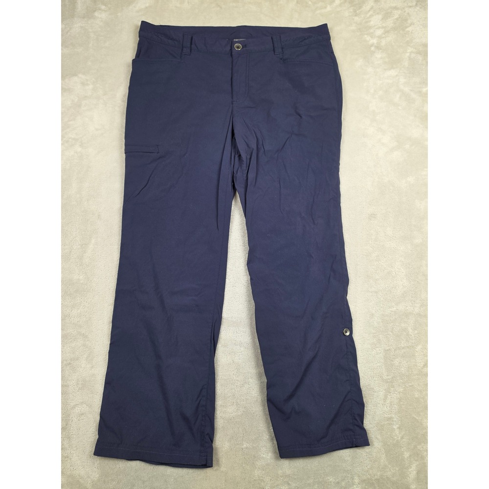 Eddie Bauer Pants Womens 12 Blue Roll-Up Cargo Hiking Outdoor 28" Inseam Read